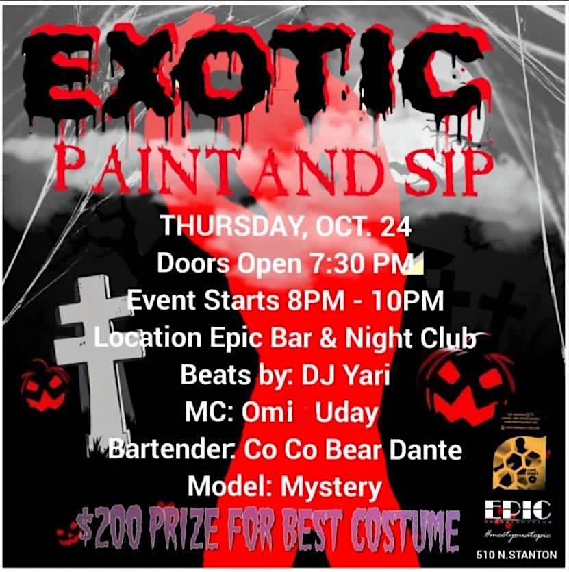 Honey Drip Exotic Halloween Paint & Sip Party