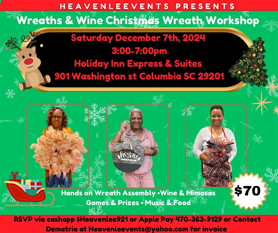 Wreaths and Wine Christmas Workshop