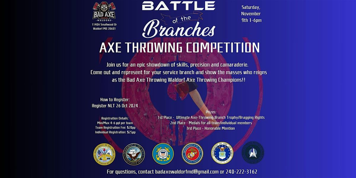 DMV Battle of the Branches - Axe Throwing Competition