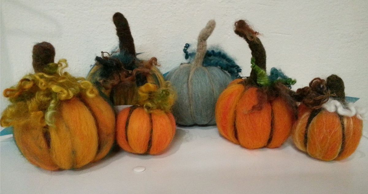 Needle-felted Wool Pumpkin with Debbie