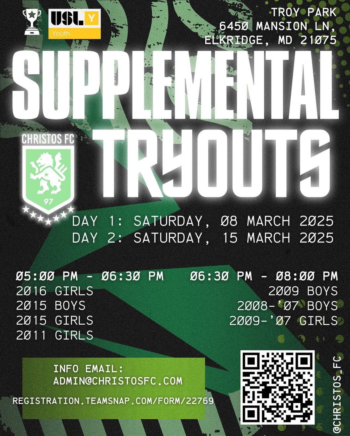 USLY Supplemental Tryouts