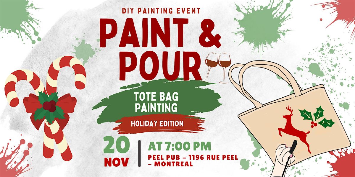 Paint and Pour | Tote Bag Painting Event in Montreal (Holiday Edition)