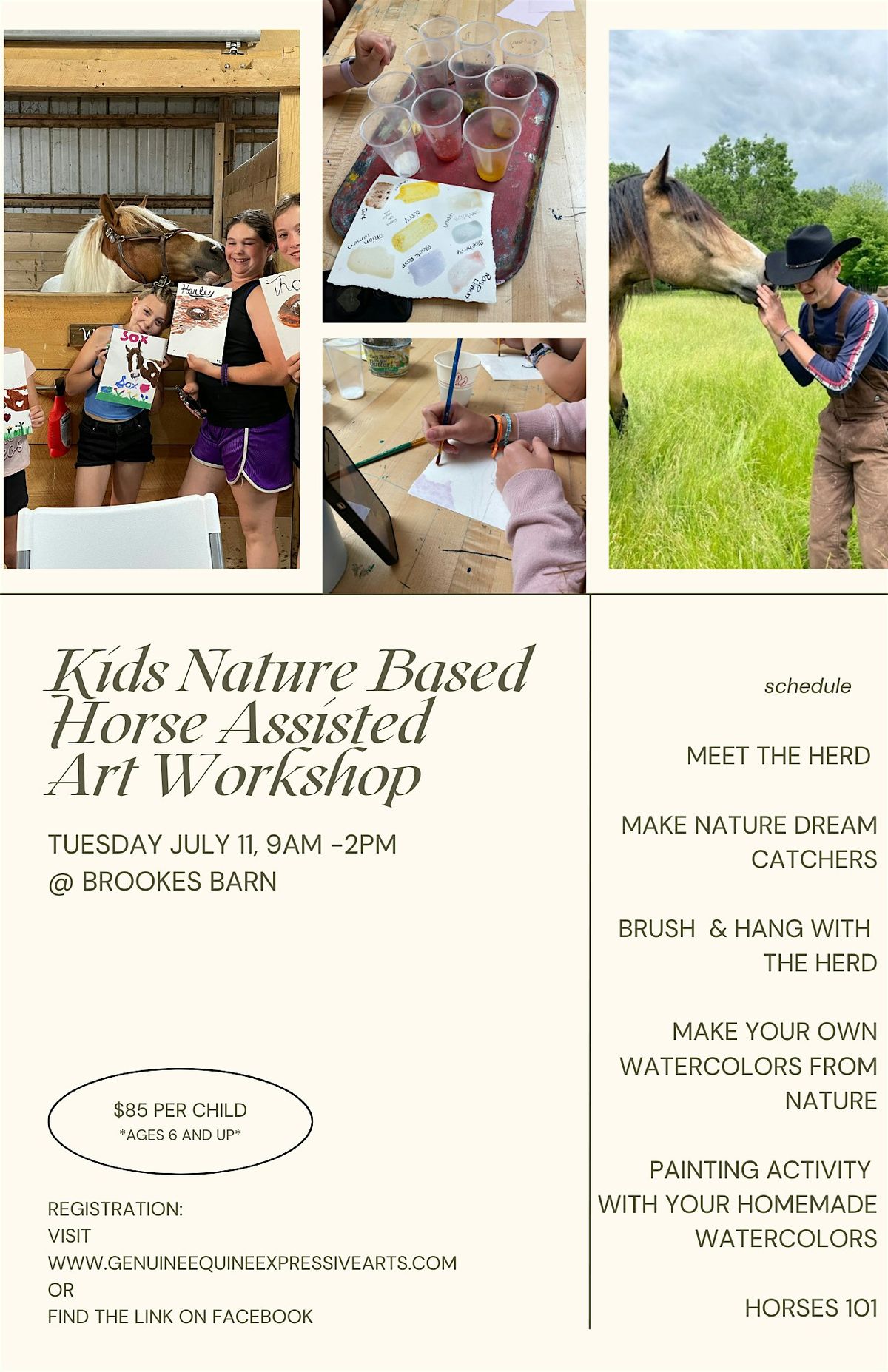 Kids Nature Based Horse Assisted Art Workshop