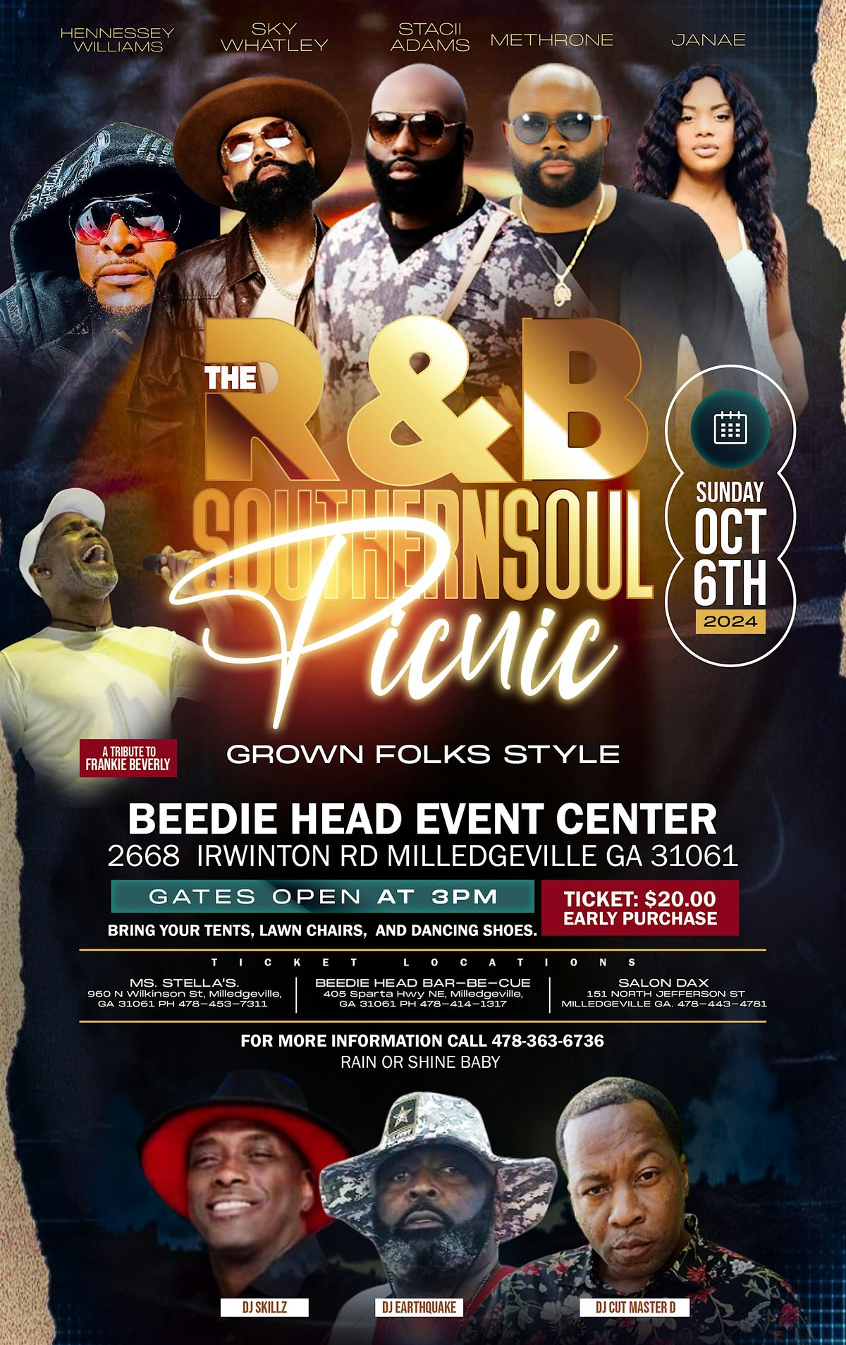 THE R&B SOUTHERN SOUL PIC NIC TRIBUTE TO FRANKIE BEVERLY