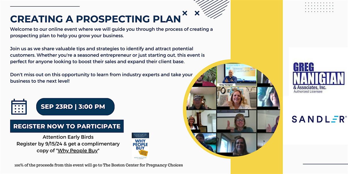 Creating a Prospecting Plan (For 1st time guests only)