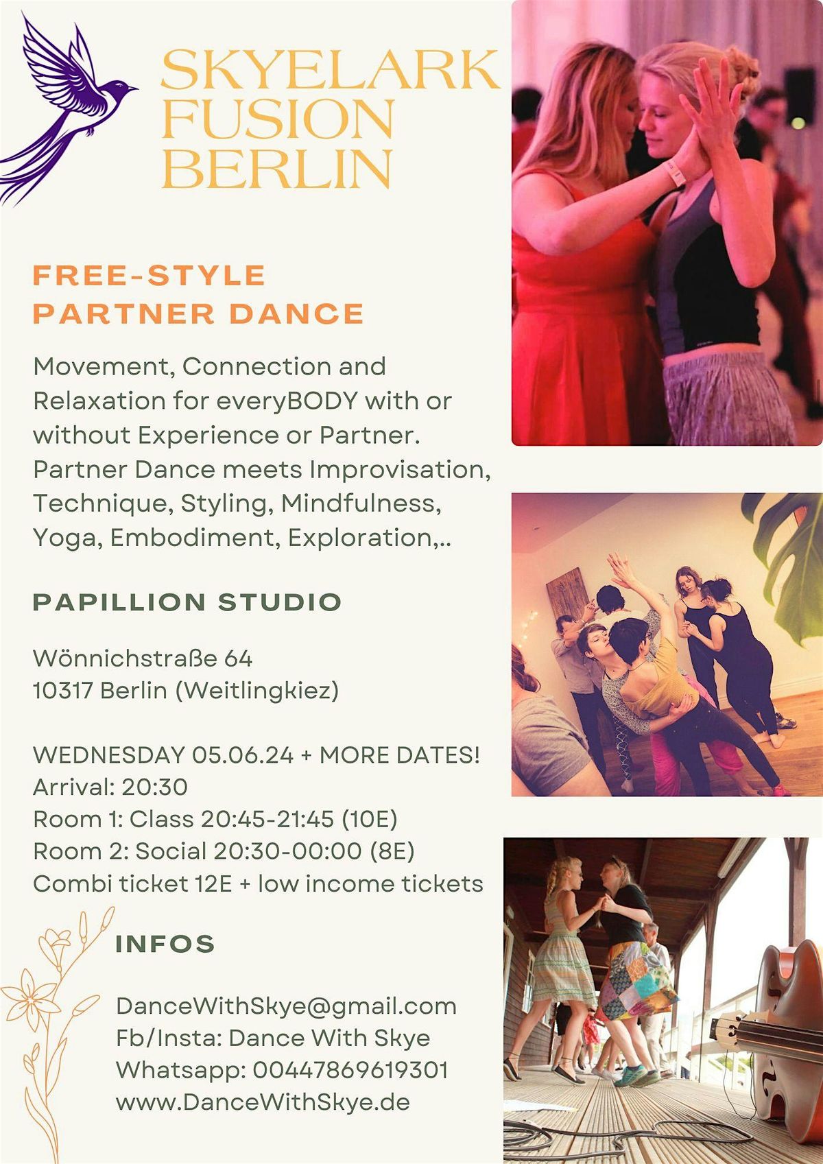 Skyelark Fusion Dance: Improvised Partner Dance for everyBODY!