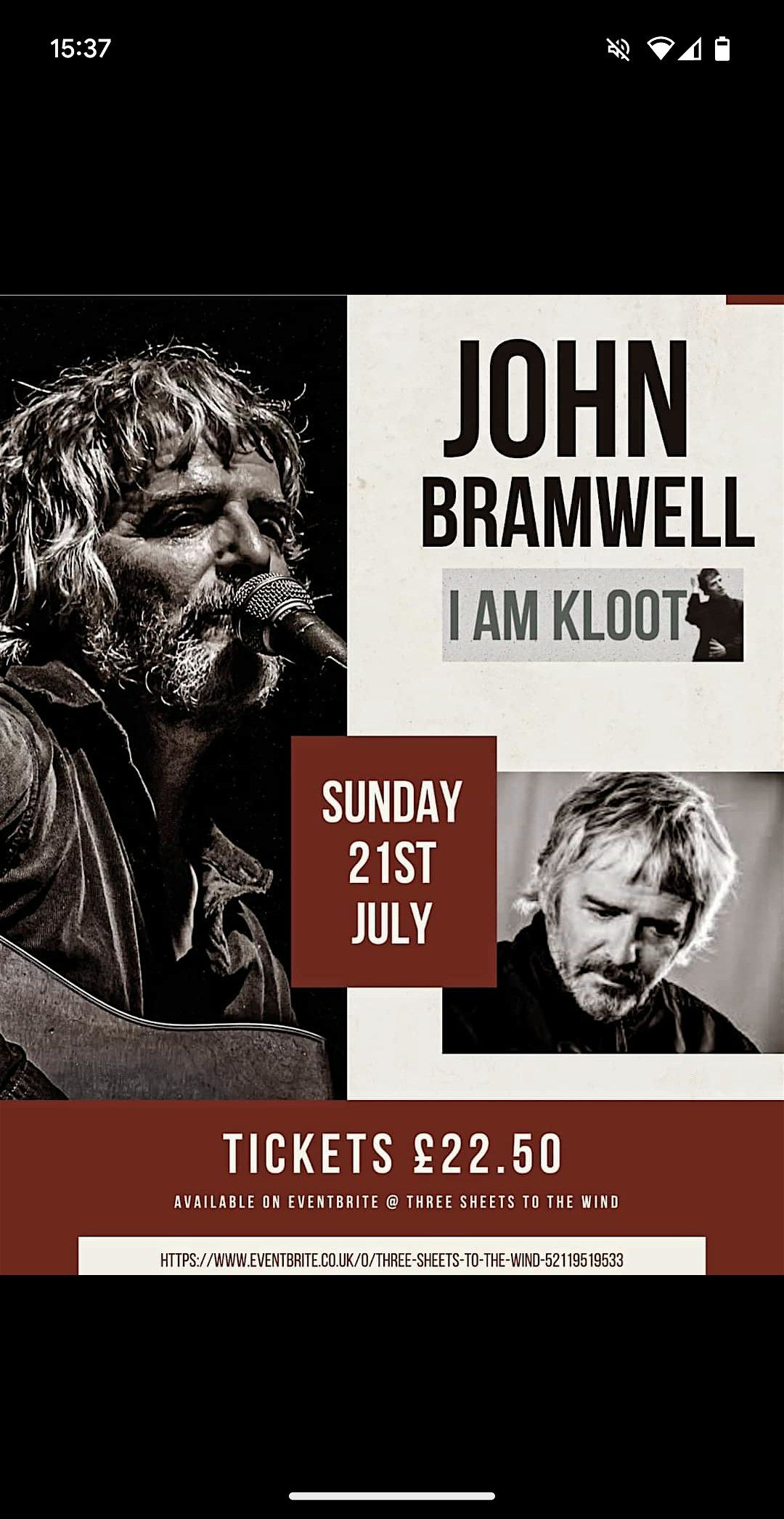 JOHN BRAMWELL (I Am Kloot) Live At Three Sheets