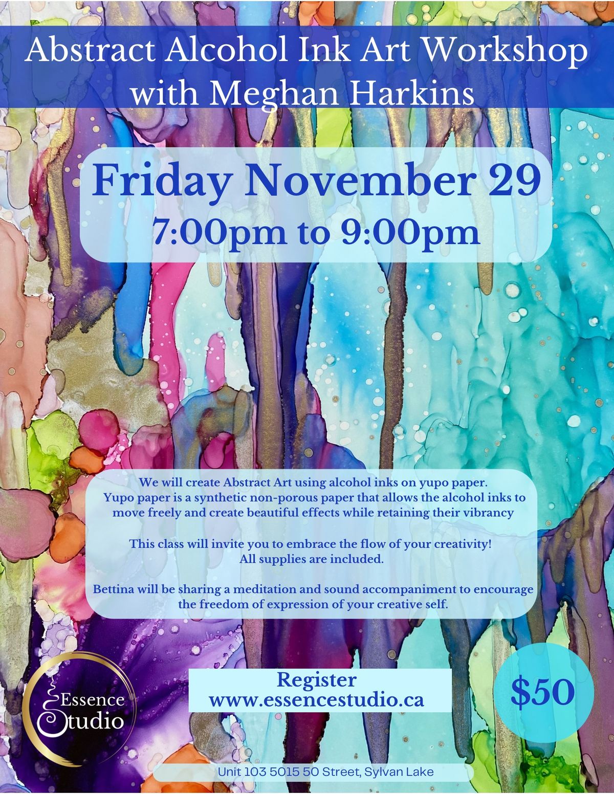 Abstract Alcohol Ink Workshop w\/Meghan