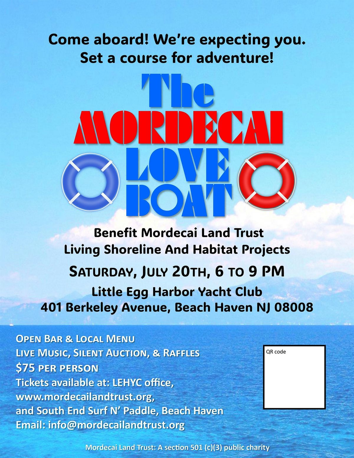 The Mordecai Love Boat Fundraiser