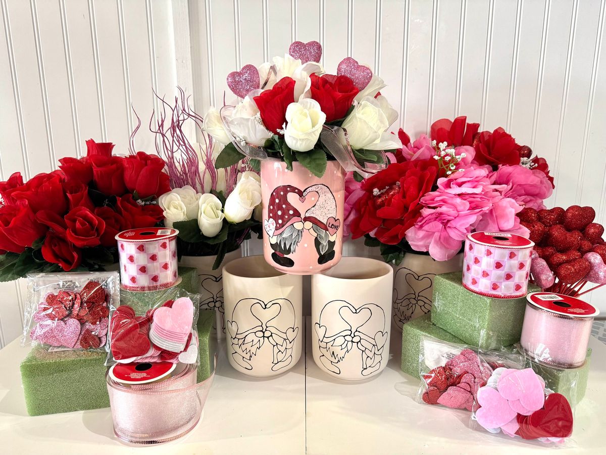 Valentine\u2019s Ceramic and Silk Flower Class