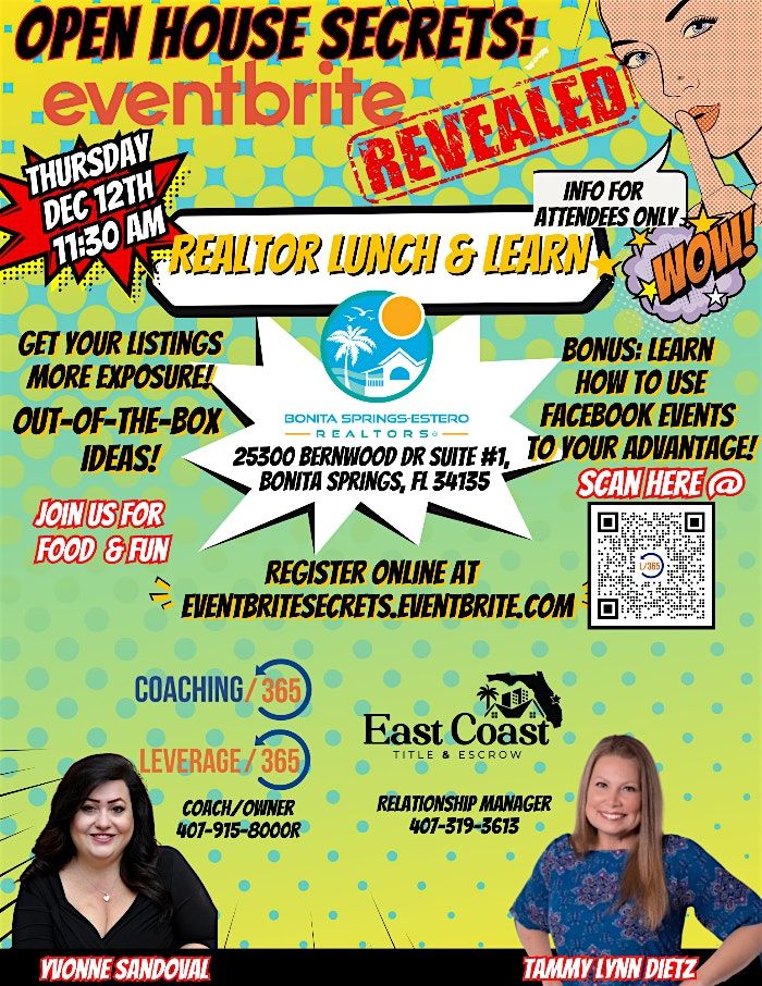 Realtor Lunch & Learn - "Open House: Eventbrite SECRETS REVEALED"