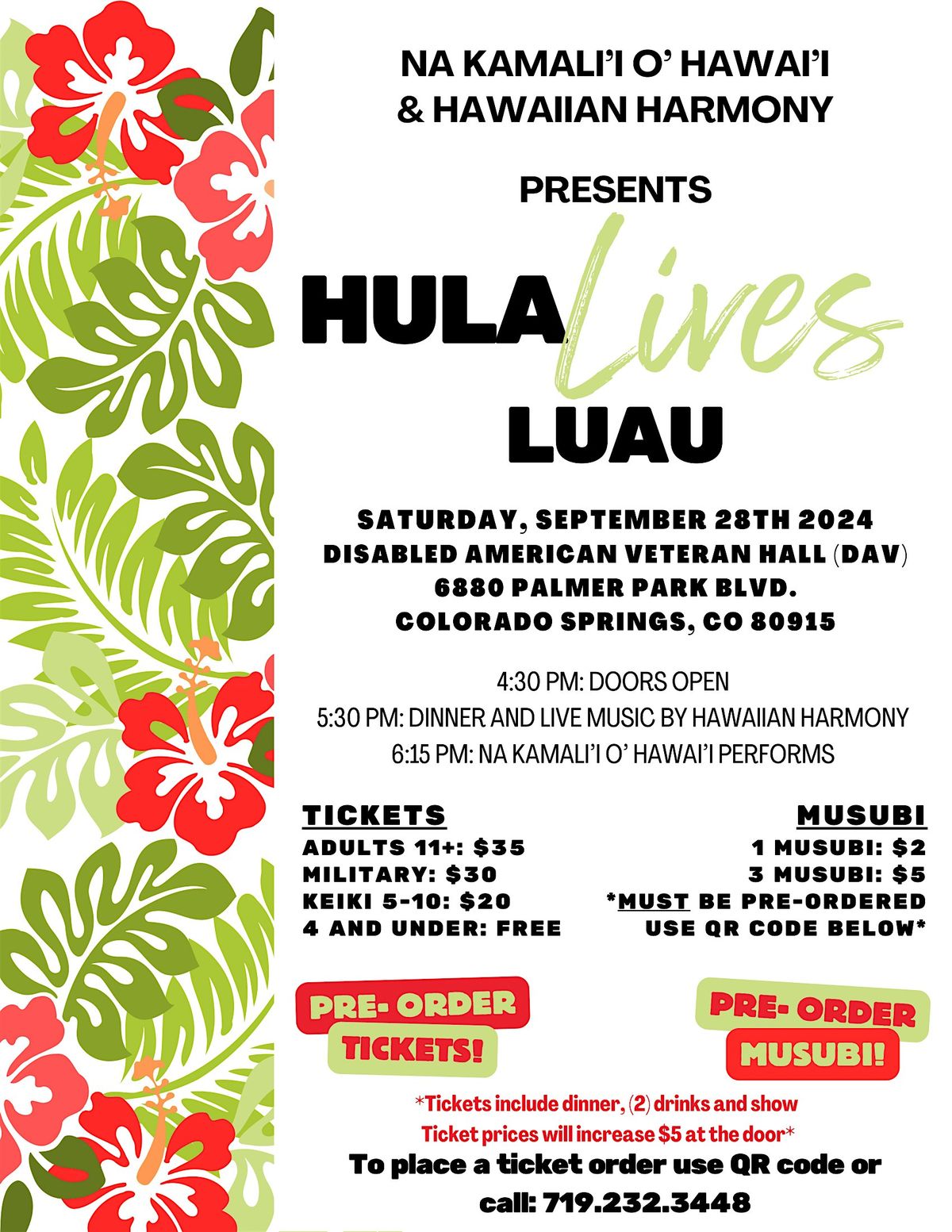 Hula Lives Luau! Presented by Na Kamali'i O' Hawai'i & Hawaiian Harmony