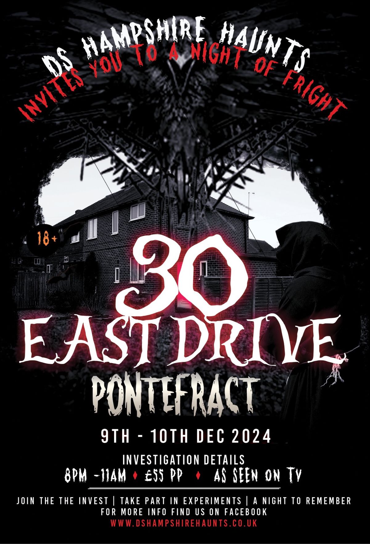 Overnight Paranormal Investigation at 30 East Drive, Pontefract \u00a355pp