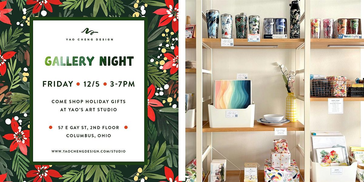 Shop Holiday Art Gifts at Yao Cheng's Gallery Night