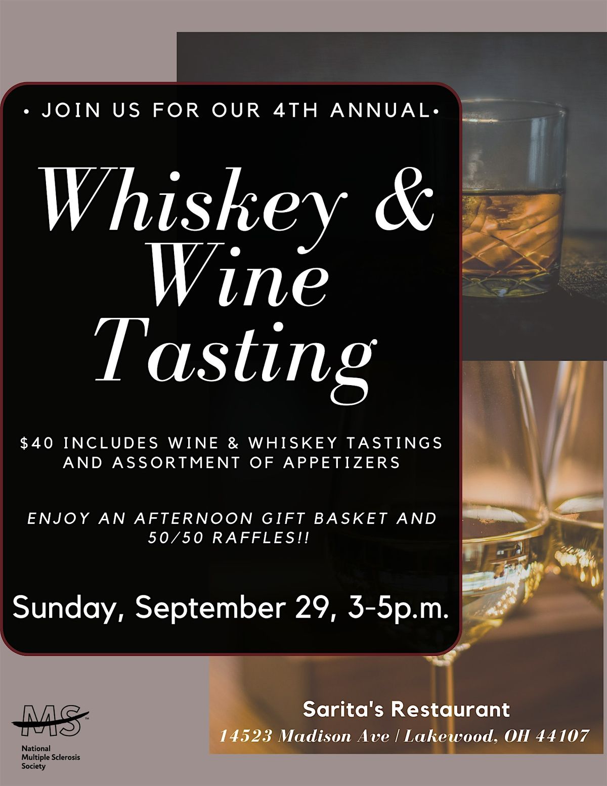 Whiskey & Wine Tasting MS Fundraiser