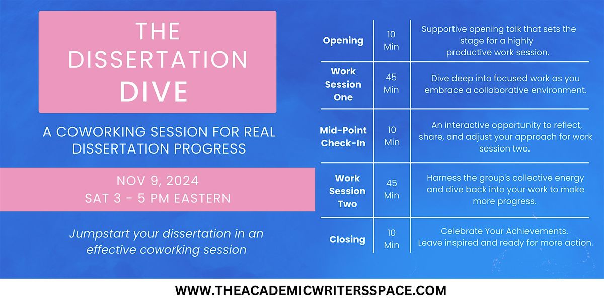 The Dissertation Dive: A Coworking Session for Real Dissertation Progress