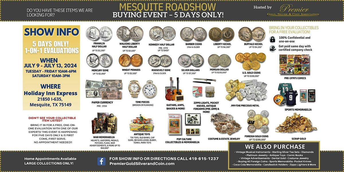 MESQUITE, TX ROADSHOW: Free 5-Day Only Buying Event!