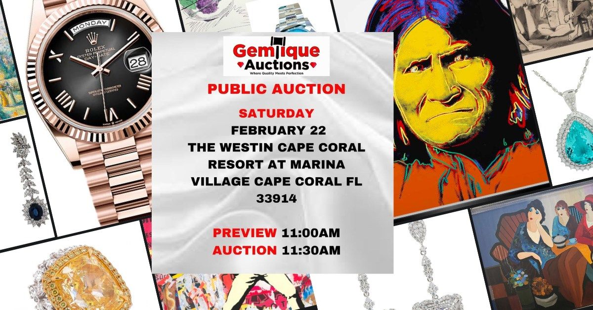  Cape Coral Exquisite Jewelry, Iconic Art & Rolex Public Auction