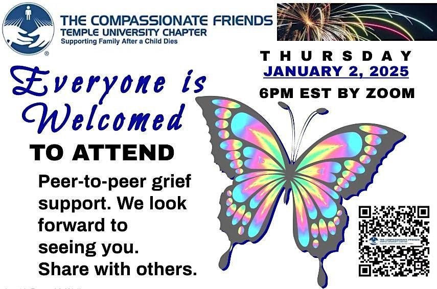 1ST THURSDAY MONTHLY GRIEF SUPPORT FREE BY ZOOM 6:00PM EST