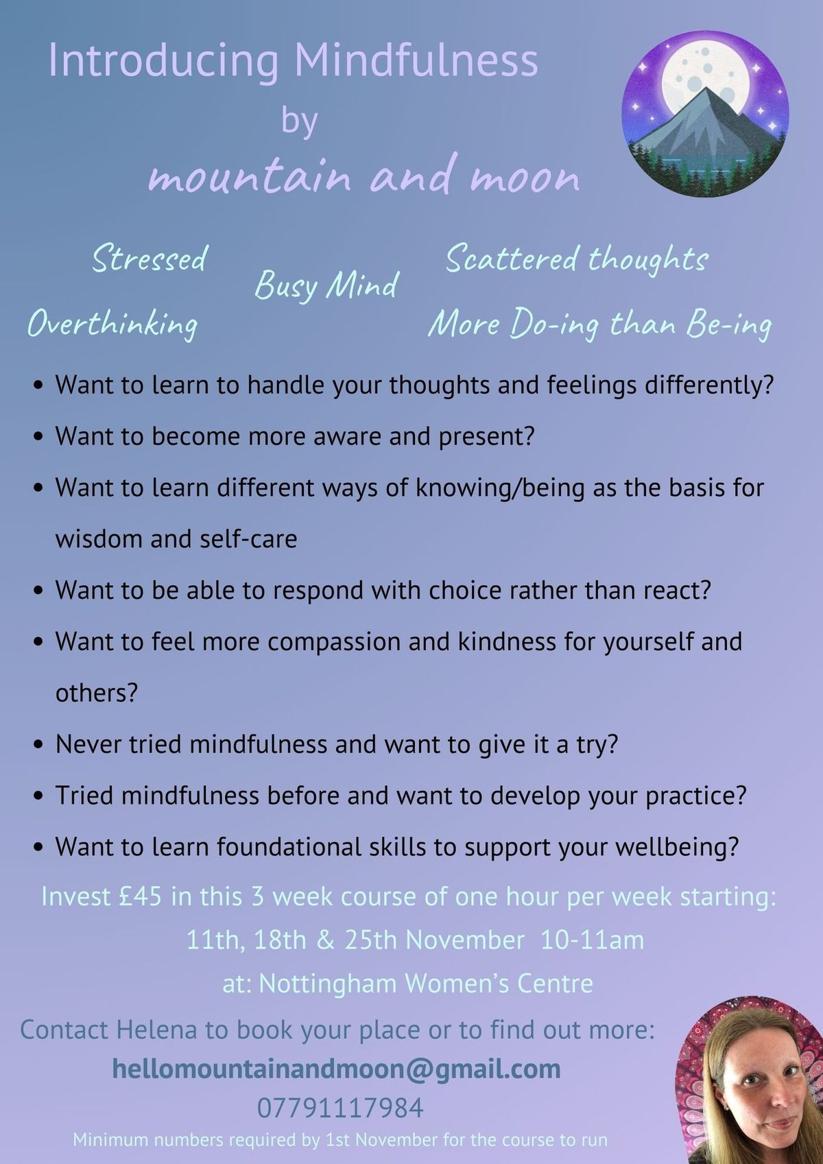 Introducing Mindfulness (3 week course)