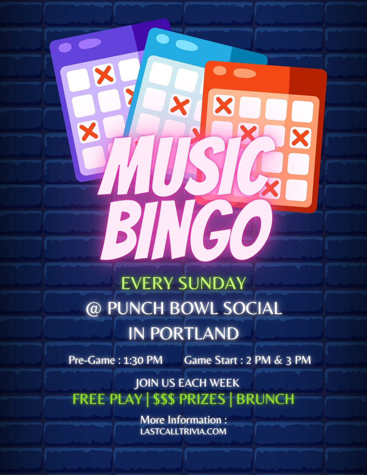 \ud83c\udfb6\ud83e\udd5e Brunch & Beats: Music Bingo Madness at Punch Bowl Social! Weekly Sunday Fun in Portland \ud83c\udf89