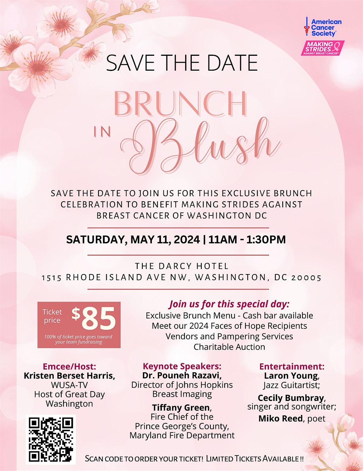 Brunch in Blush at the Darcy Hotel in DC on Saturday, March 11th