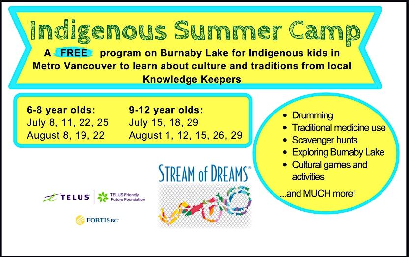Free Day Camps on Burnaby Lake for Indigenous Children