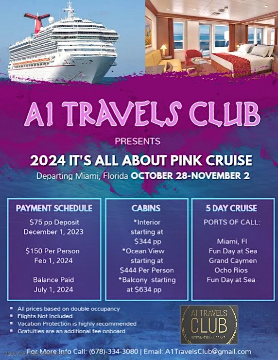 ALL ABOUT PINK CRUISE: 5 day Eastern Caribben Cruise from Port of Miami