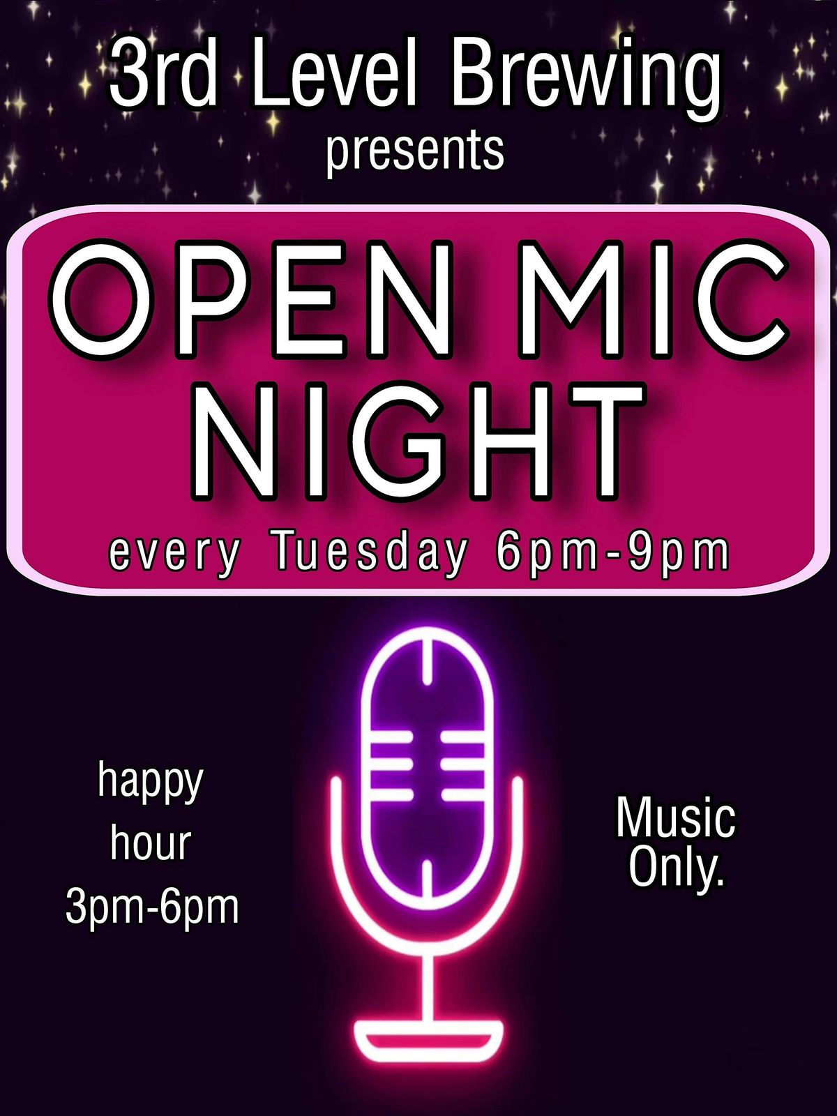 Music Only Open Mic at 3rd Level Brewing