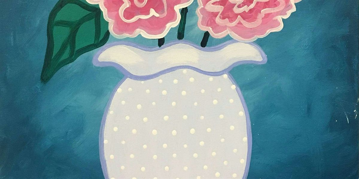 Lace Vase Blossoms - Paint and Sip by Classpop!\u2122