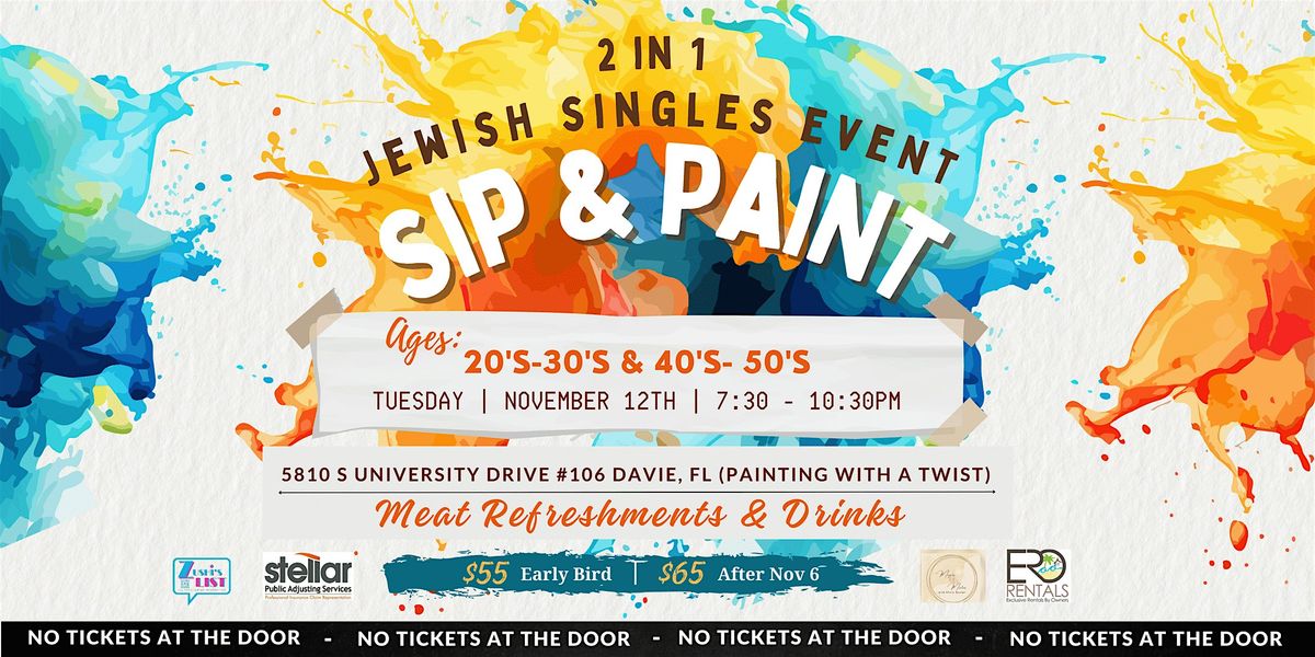 2 in 1 Jewish Singles Event (Sip & Paint)