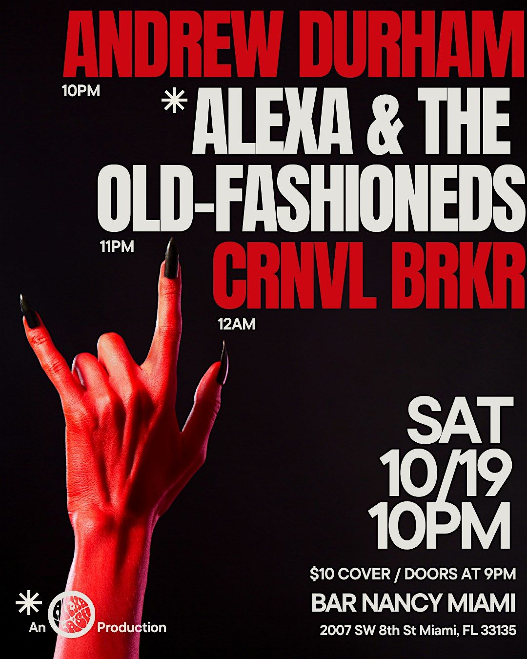 ROCKTOBER! Alexa & the Old-Fashioneds, Andrew Durham, & CRNVL BRKR