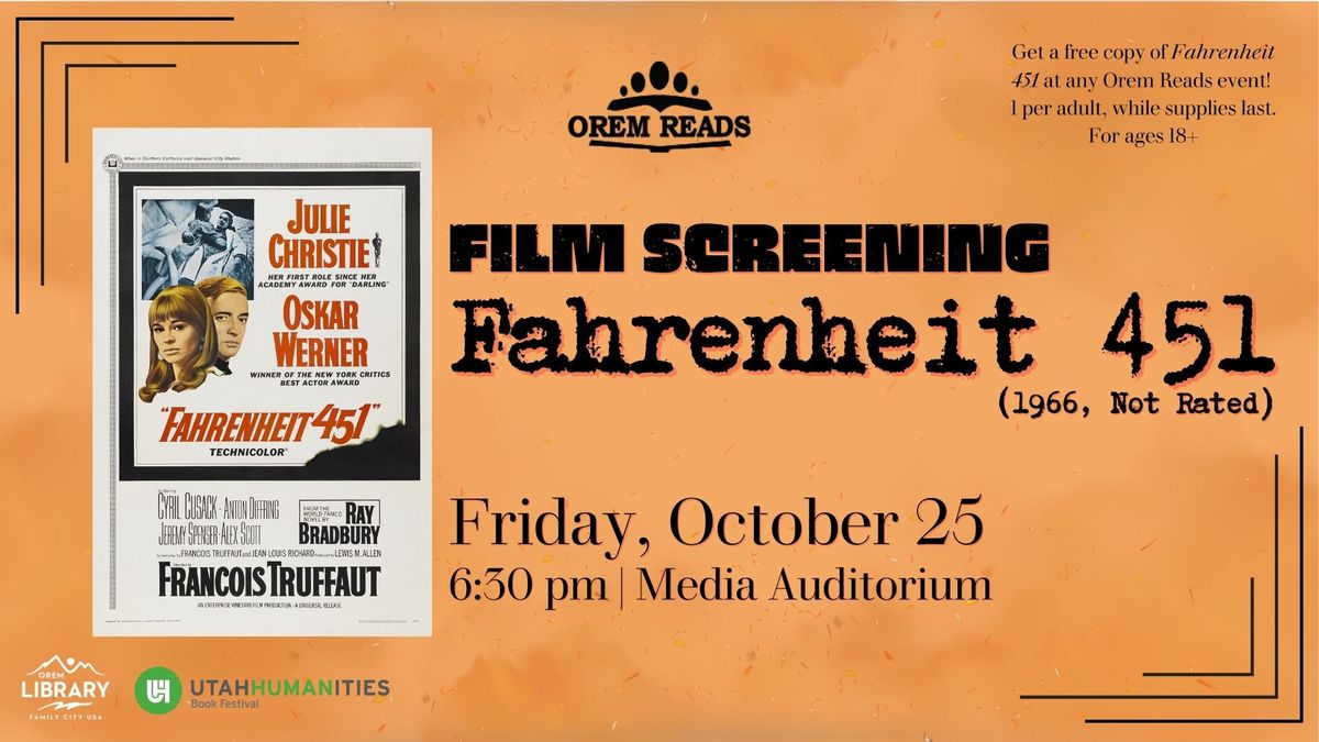 Film Screening: Fahrenheit 451 (Not Rated, 1966) 