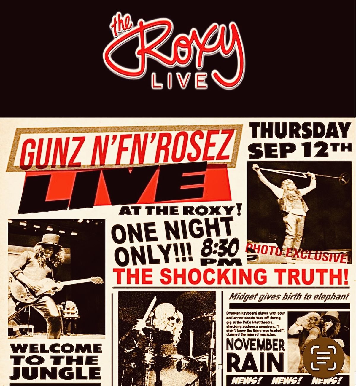 The Guns n\u2019 Roses ? experience at The Roxy 