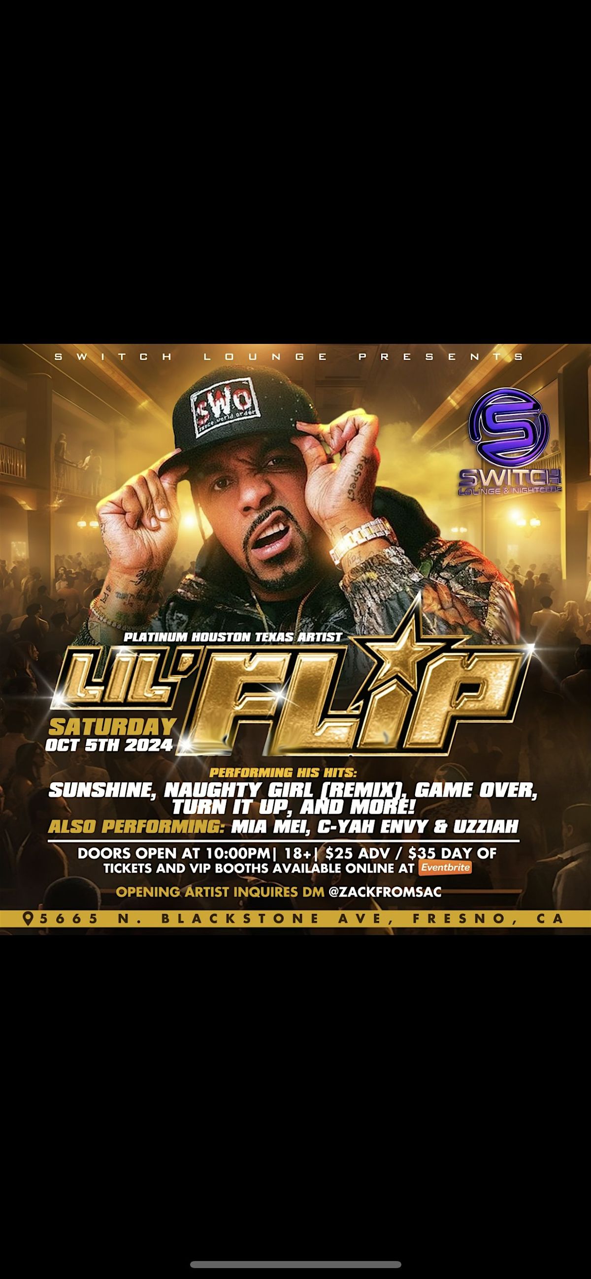 Switch Lounge Presents: Platinum Recording Artist - LIL' FLIP