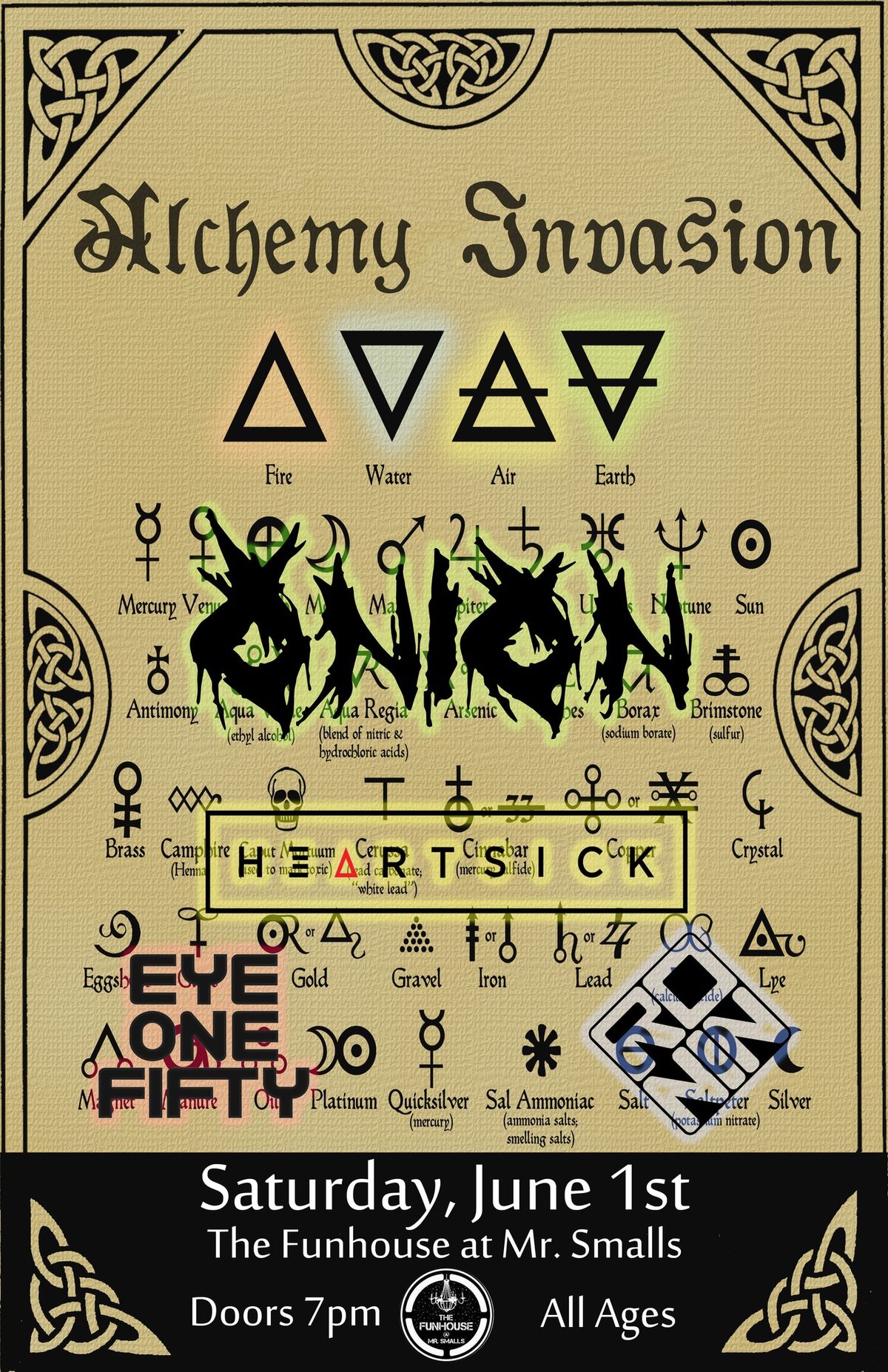 Mr. Smalls Presents: Onion with special guests Heartsick, Ronin, EyeOneFifty