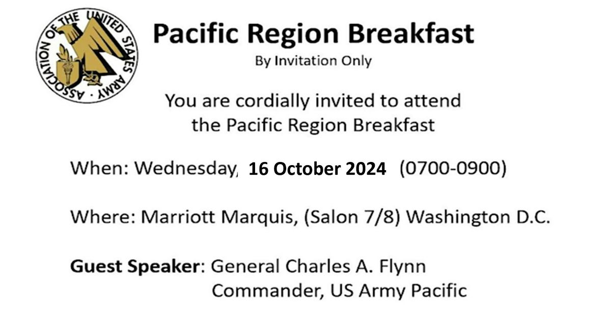 AUSA Annual Meeting Pacific Region Breakfast