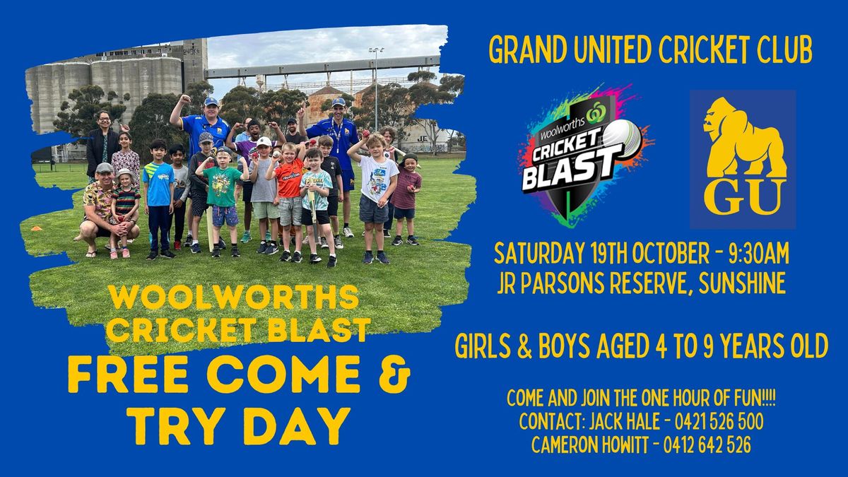 Woolworths Cricket Blast - FREE Come & Try Day