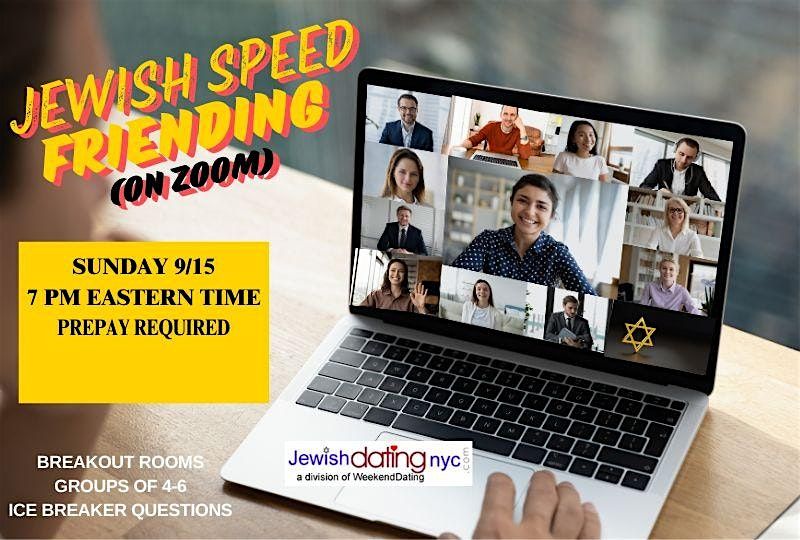 Jewish Virtual Speed Friending on Zoom, Zoom Online Virtual, New York ...