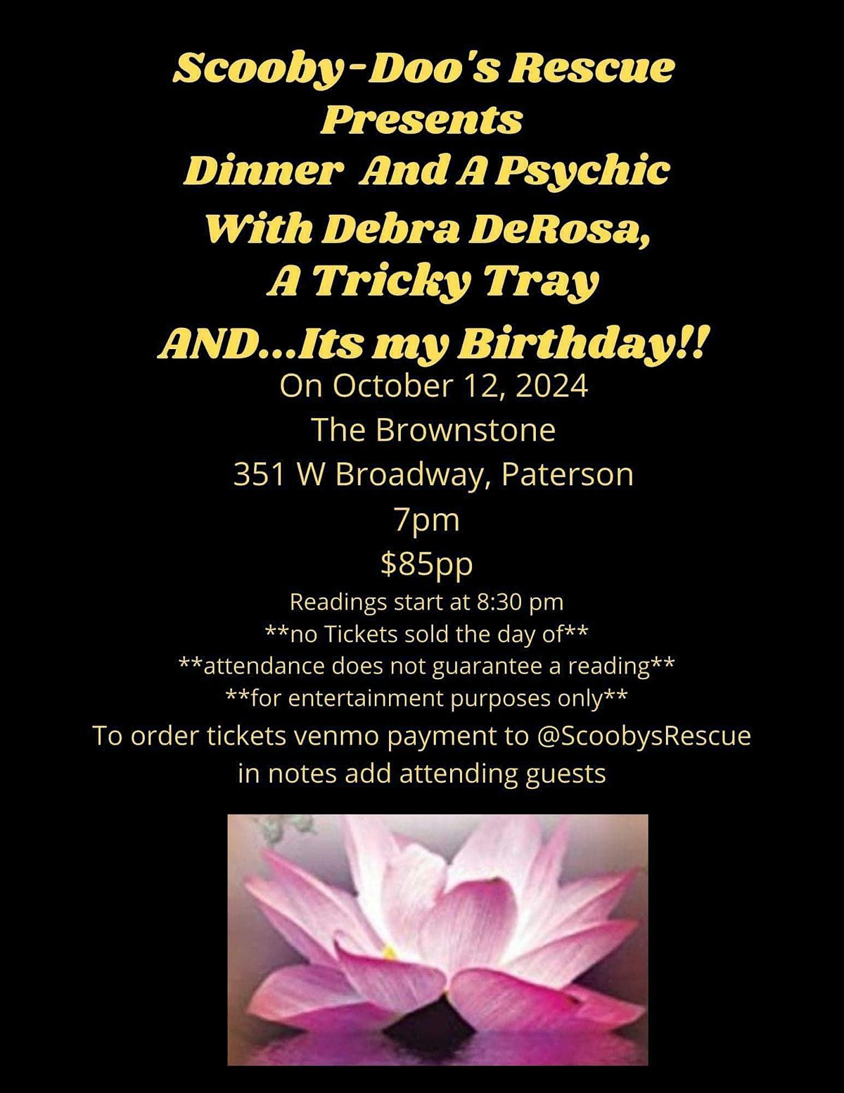 Dinner with a psychic & a tricky tray