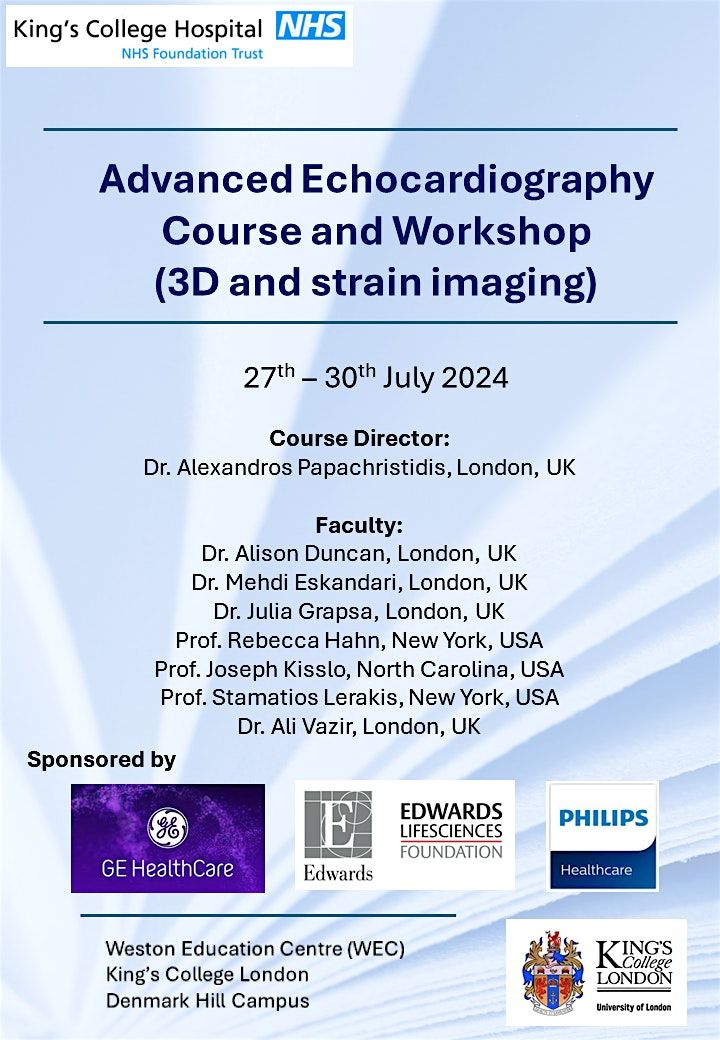 Advanced Echocardiography Course and Workshop  (3D and strain imaging)