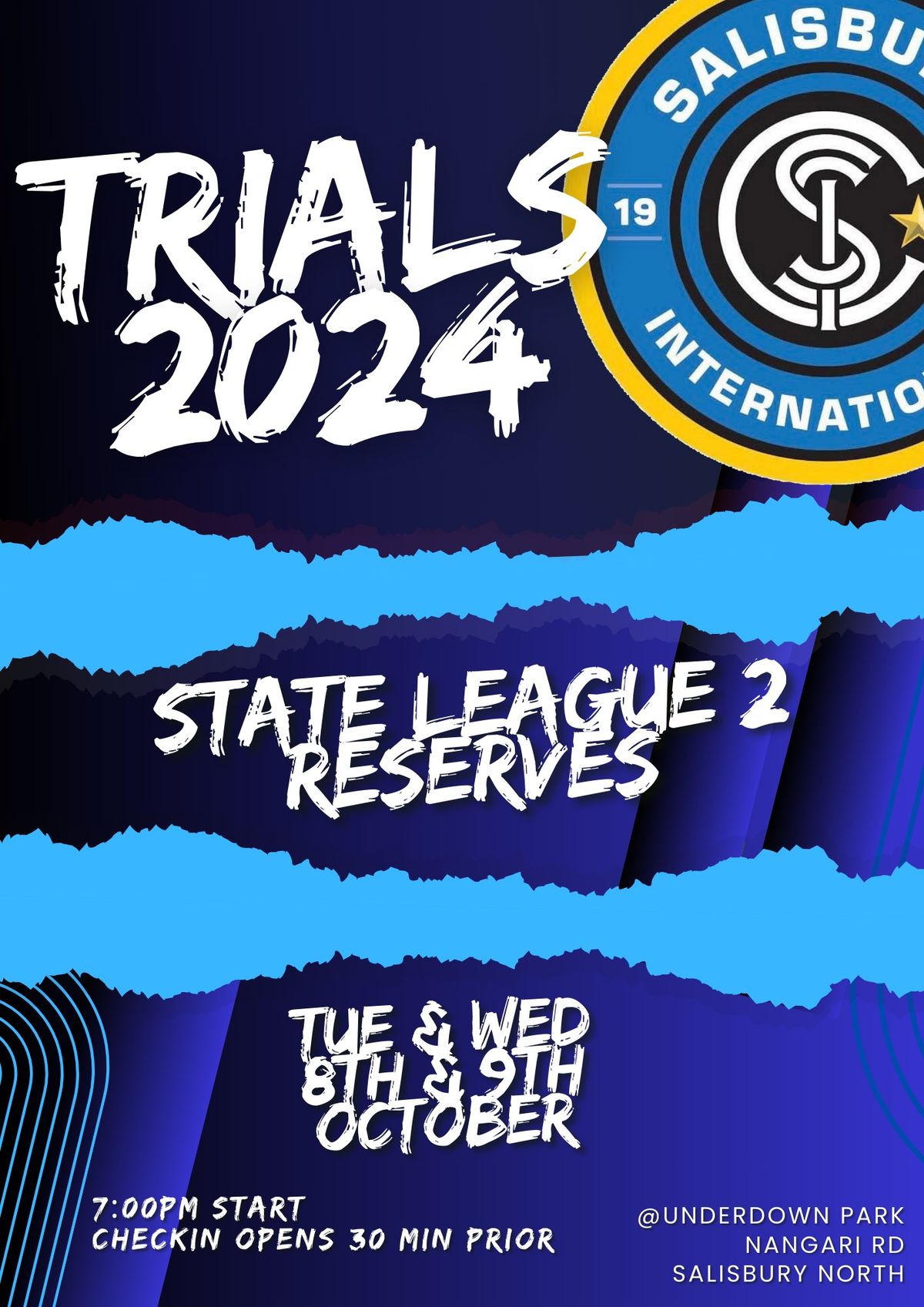 State League 2 trials Reserves