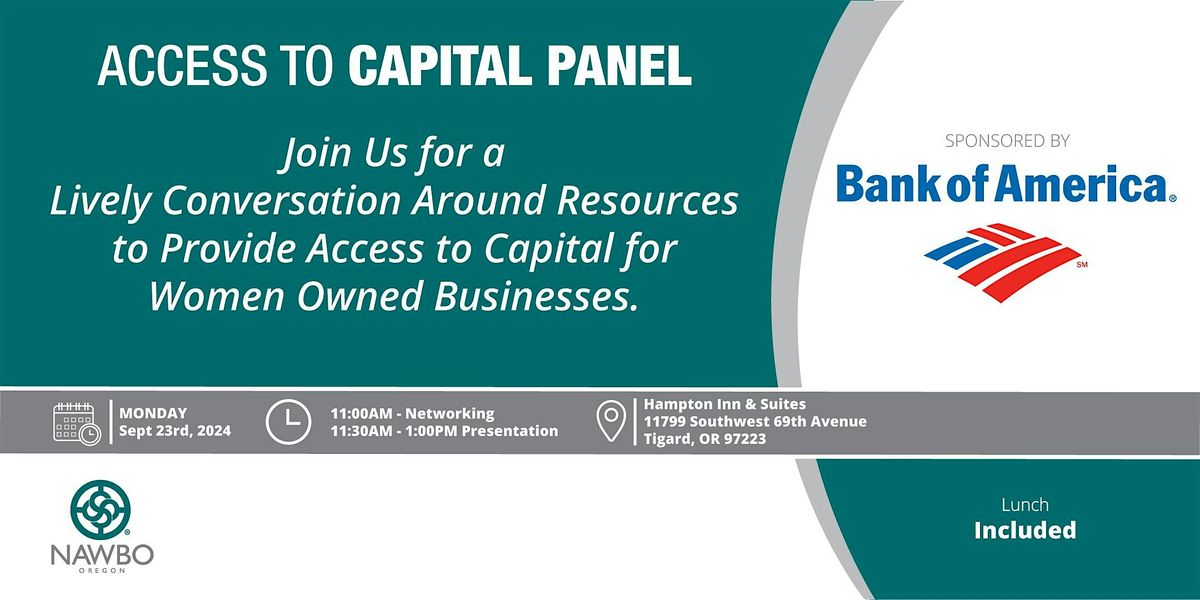 Access to Capital Panel - NAWBO Oregon Professional Development Forum