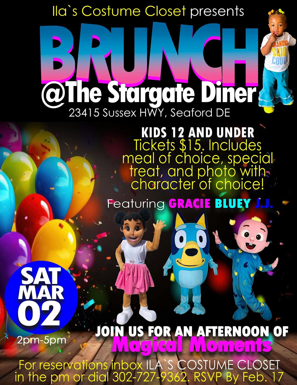 Brunch with Gracie, Bluey, & JJ from Cocomelon