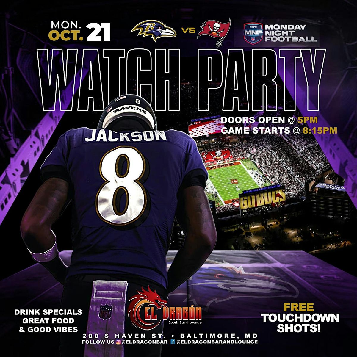 Ravens Watch Party Monday Night Football