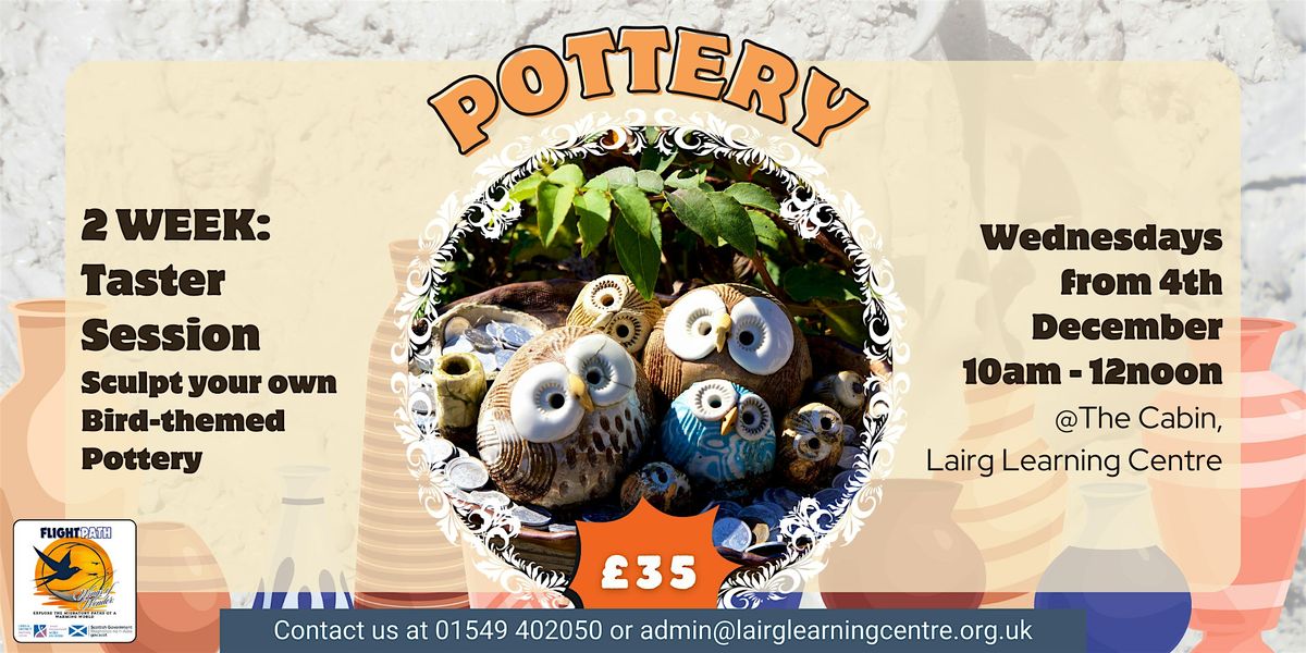 2 WEEK POTTERY: Bird-themed Taster Session