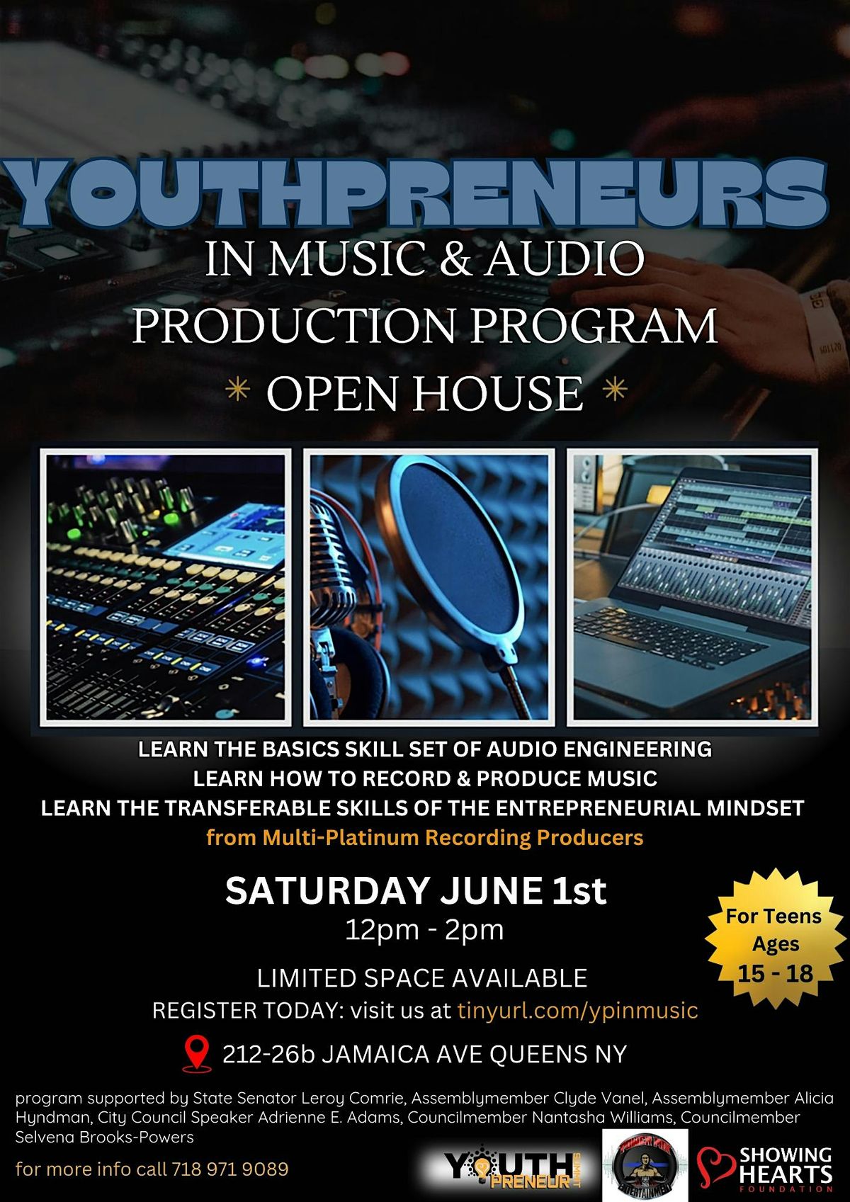 YOUTHpreneurs in Music & Audio Engineering program Open House, 21226