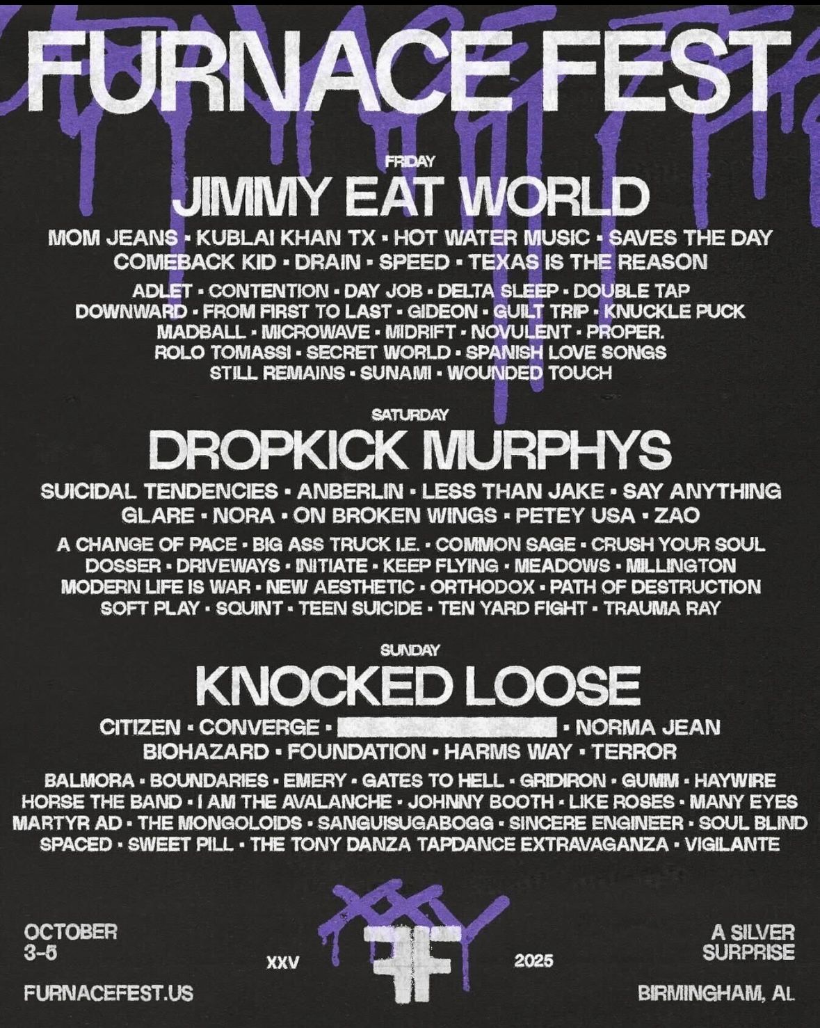 Furnace Fest: Jimmy Eat World  Dropkick Murphys & Knocked Loose - 3 Day Pass