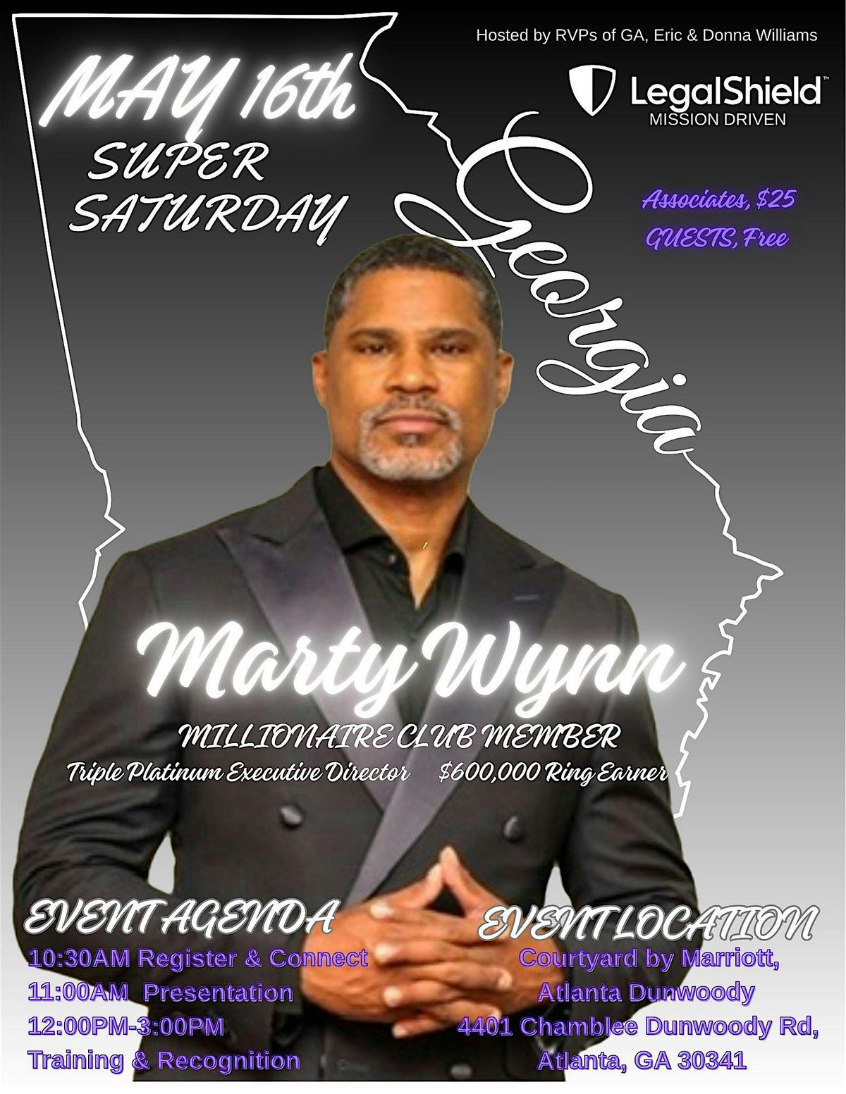 GEORGIA SUPER SATURDAY, MAY 16TH with $600K RING EARNER & MCM MARTY WYNN