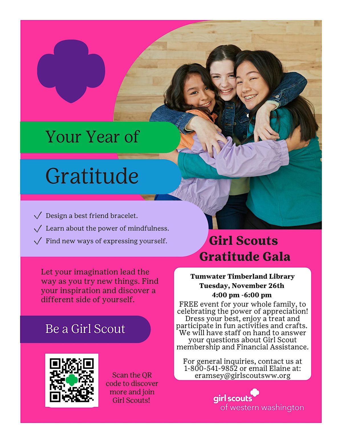 Girl Scouts Gratitude Gala at the Tumwater Timberland Library!